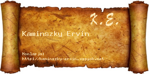 Kaminszky Ervin névjegykártya