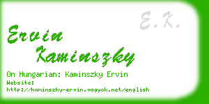 ervin kaminszky business card